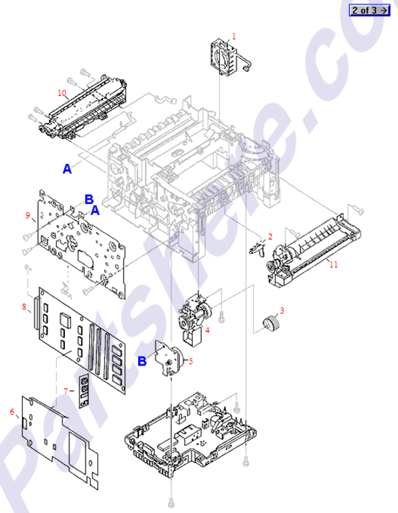 HP parts picture diagram for 5182-2807, 5182-2808, C3150-00005, C3150-69003, C3150-69004, C3151-60001, C3152-69001, RB1-6006-000CN, RB1-6332-000CN, RG5-1701-250CNR, RG5-1692-000CN, RG5-1713-000CN, RG5-1799-000CN, RG5-1801-000CN